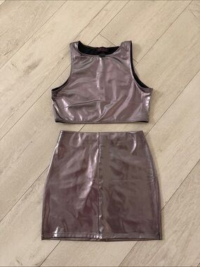 Hot Miami Styles Purple 2 Piece Skirt Set